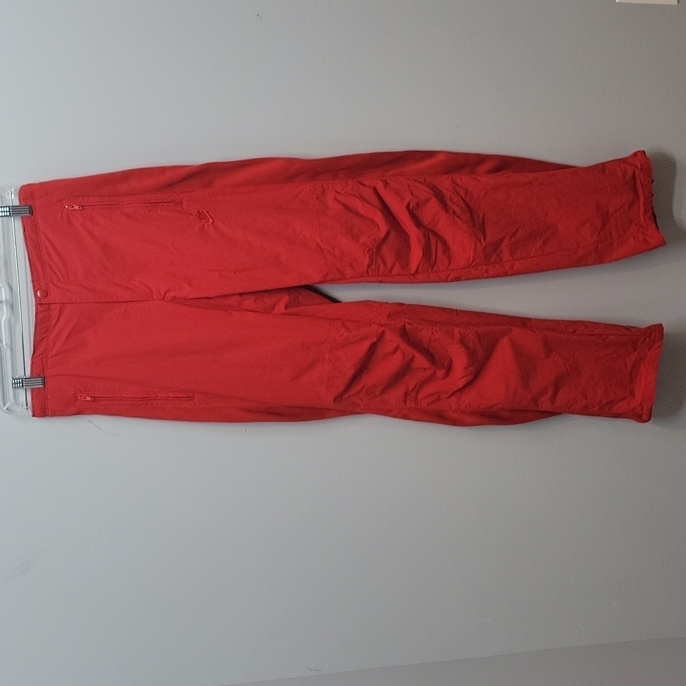 Vintage NIKE red wind pants track ribbed Zip pockets high waisted
